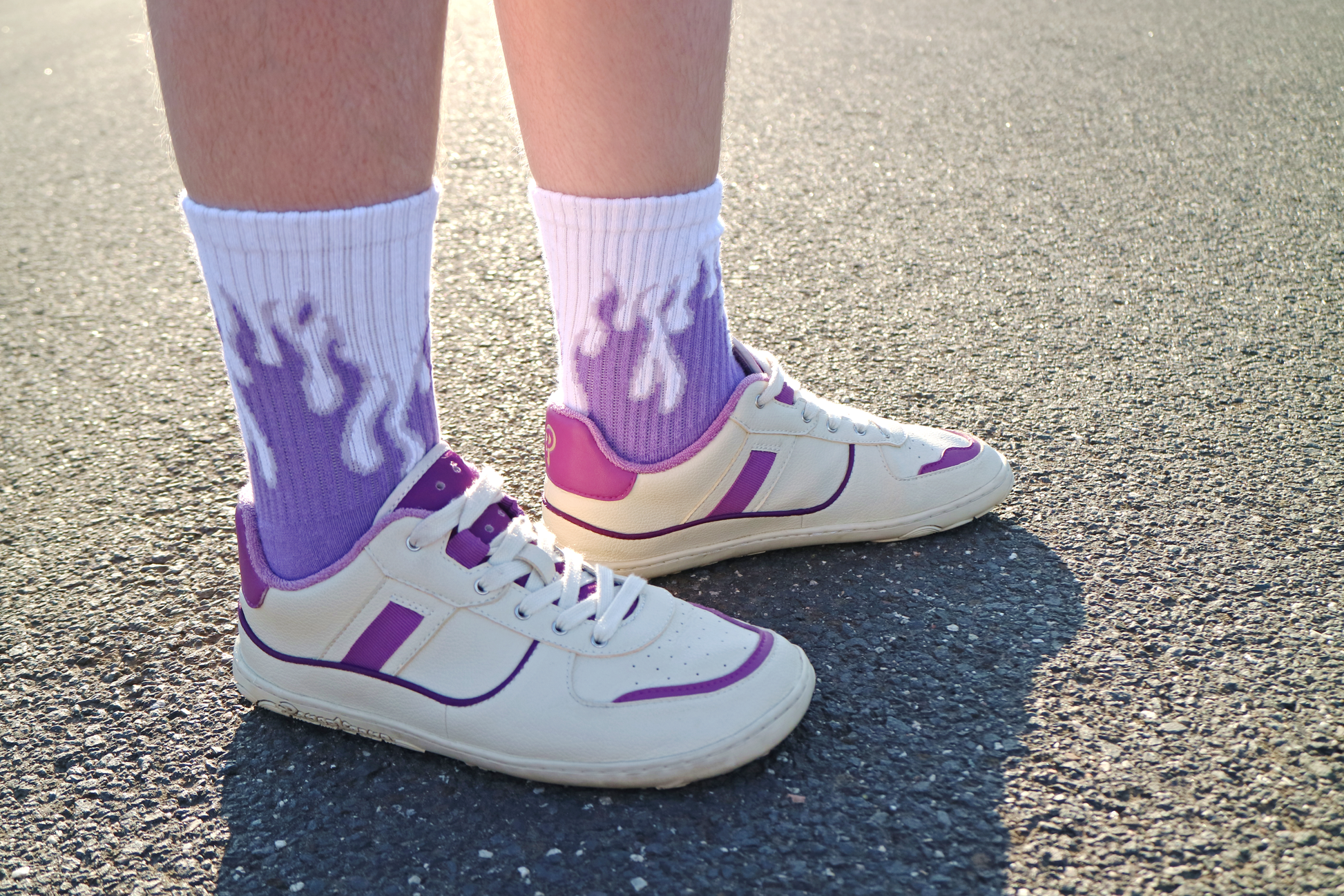 PLUM sneakers on the street.